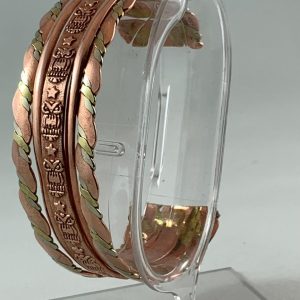 Owl Engraved Tri-Tone Copper Bracelet