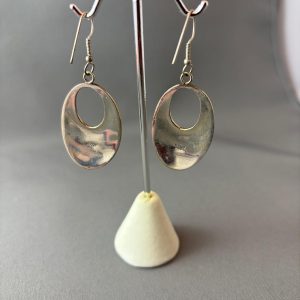 Oval Silver Alpaca Earrings