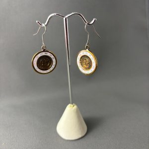 Mexican Coin-Inspired Alpaca Earrings