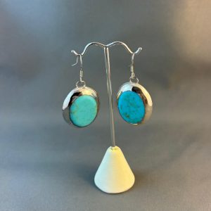 Elegant Round Turquoise Alpaca Earrings