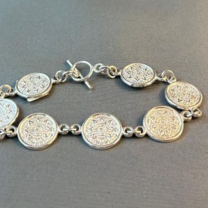 Silver-Plated Coin Bracelet