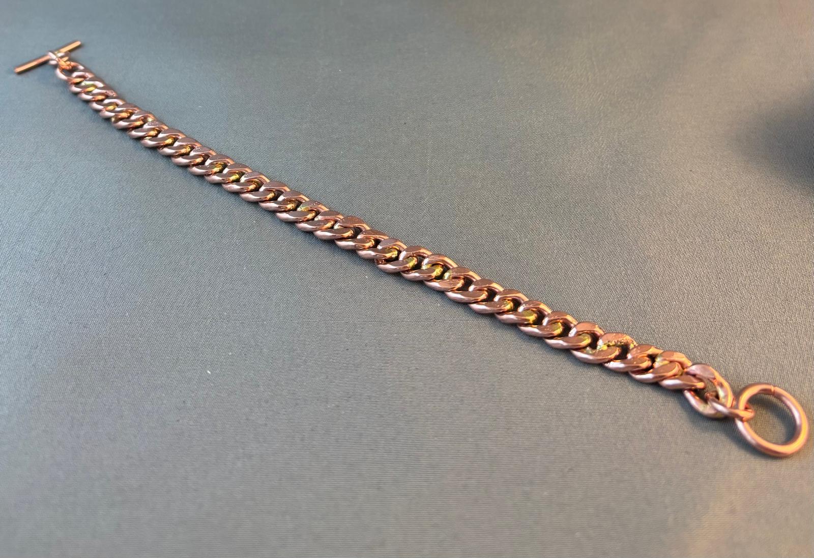 Polished Copper Curb Chain Bracelet - Image 2