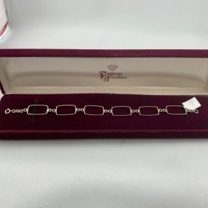 Modern Silver Open Square Bracelet