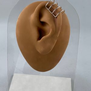 Modern Silver Ear Cuff Trio