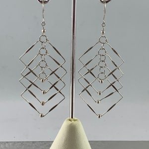 Diamond Cascade Silver Earrings