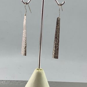 Hammered Silver Tapered Earrings