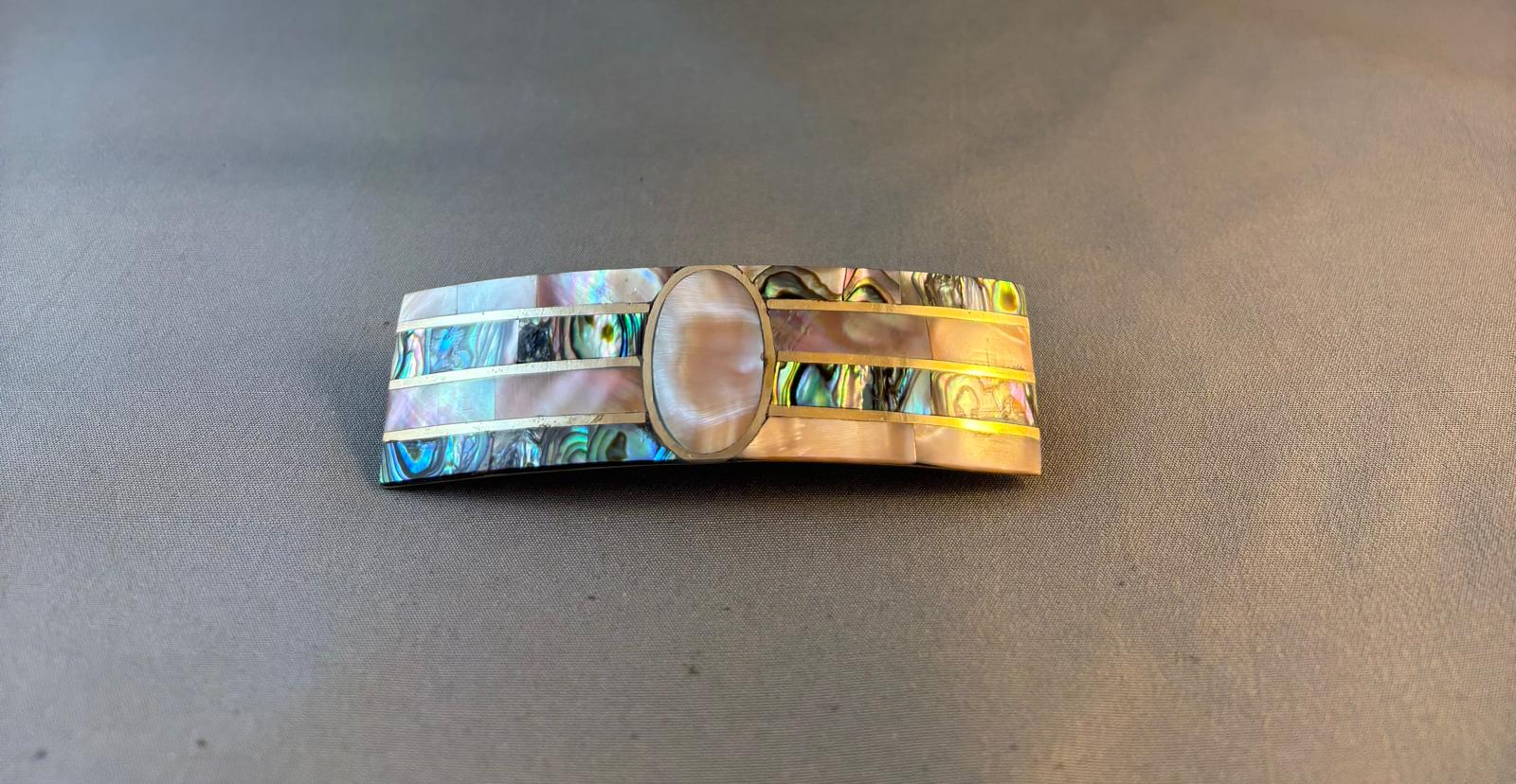 Oval Mother of Pearl Hair Clip