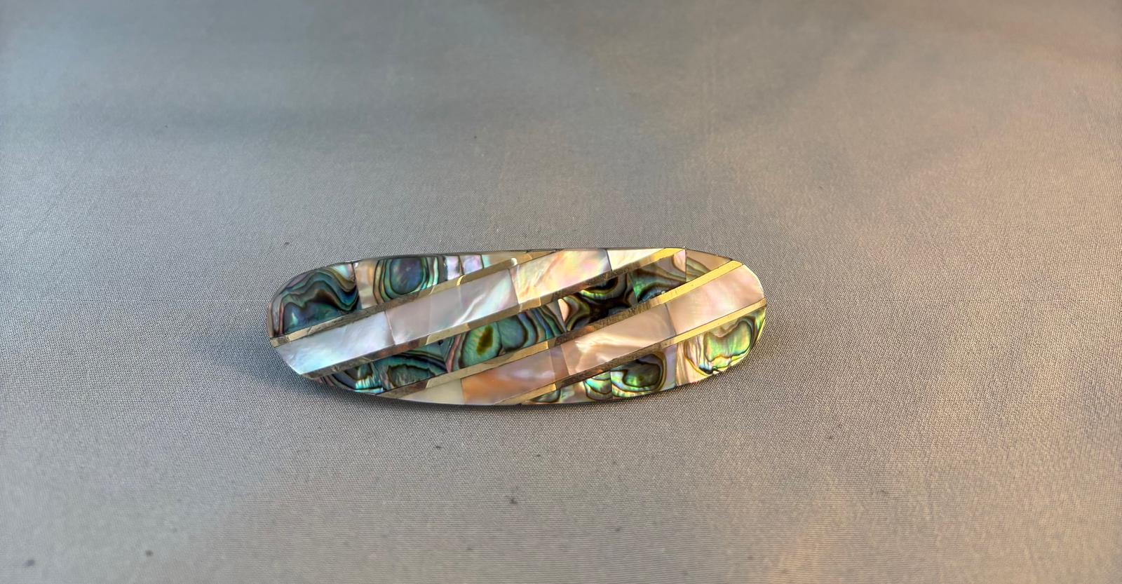 Striped Abalone Hair Clip