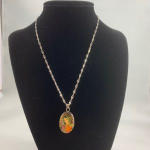Virgen de Guadalupe Silver Pendant Necklace
