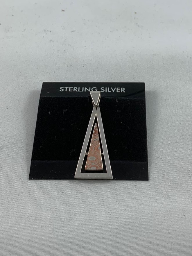 Geometric Triangle Inlay Pendant - Image 3