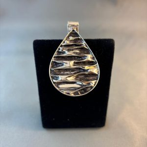 Teardrop Textured Alpaca Pendant