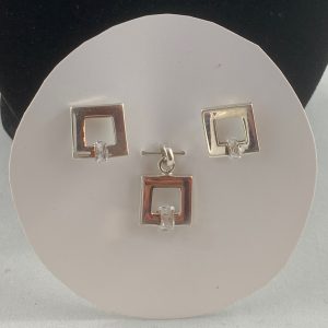Geometric Modernist Silver Jewellery Set