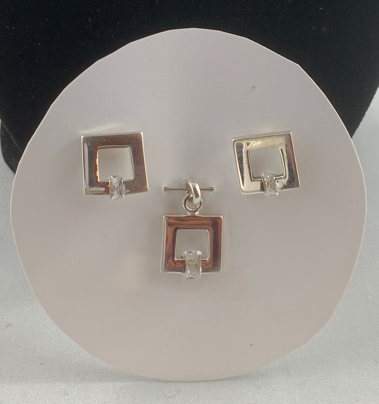 Geometric Modernist Silver Jewellery Set