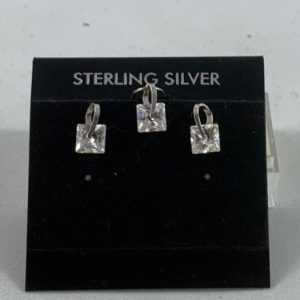Classic Solitaire Silver Earrings
