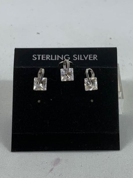 Classic Solitaire Silver Earrings
