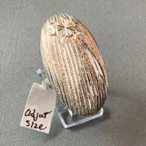 Vintage Textured Oval Silver Ring